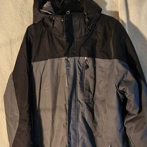 L.L. Bean Men's Black & Gray Waterproof Jacket, LT